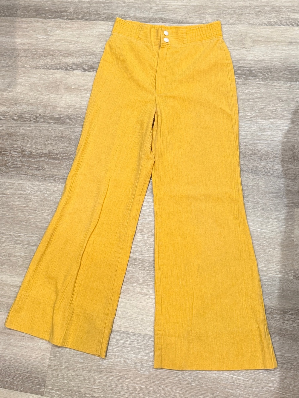 VINTAGE: High-Waist Wide Leg Mustard Yellow Pants